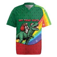 T Rex And Jesus Christmas Rugby Jersey Not Today Santa - Wonder Print Shop