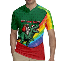 T Rex And Jesus Christmas Rugby Jersey Not Today Santa - Wonder Print Shop
