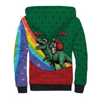 T Rex And Jesus Christmas Sherpa Hoodie Not Today Santa - Wonder Print Shop