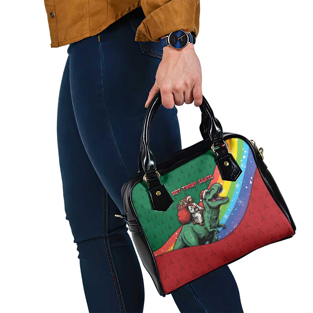 T Rex And Jesus Christmas Shoulder Handbag Not Today Santa - Wonder Print Shop