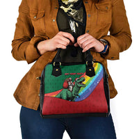 T Rex And Jesus Christmas Shoulder Handbag Not Today Santa - Wonder Print Shop