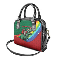 T Rex And Jesus Christmas Shoulder Handbag Not Today Santa - Wonder Print Shop