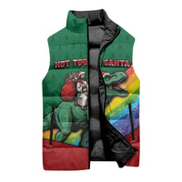 T Rex And Jesus Christmas Sleeveless Puffer Jacket Not Today Santa - Wonder Print Shop