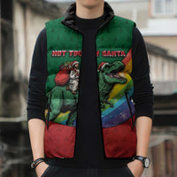 T Rex And Jesus Christmas Sleeveless Puffer Jacket Not Today Santa - Wonder Print Shop
