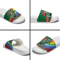 T Rex And Jesus Christmas Slide Sandals Not Today Santa - Wonder Print Shop