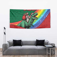 T Rex And Jesus Christmas Tapestry Not Today Santa - Wonder Print Shop