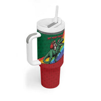 T Rex And Jesus Christmas Tumbler With Handle Not Today Santa - Wonder Print Shop