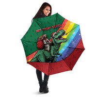 T Rex And Jesus Christmas Umbrella Not Today Santa - Wonder Print Shop