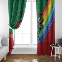 T Rex And Jesus Christmas Window Curtain Not Today Santa - Wonder Print Shop