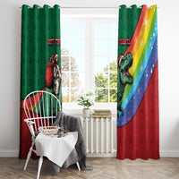T Rex And Jesus Christmas Window Curtain Not Today Santa - Wonder Print Shop