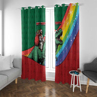 T Rex And Jesus Christmas Window Curtain Not Today Santa - Wonder Print Shop