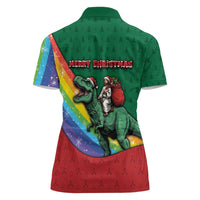 T Rex And Jesus Christmas Women Polo Shirt Not Today Santa - Wonder Print Shop