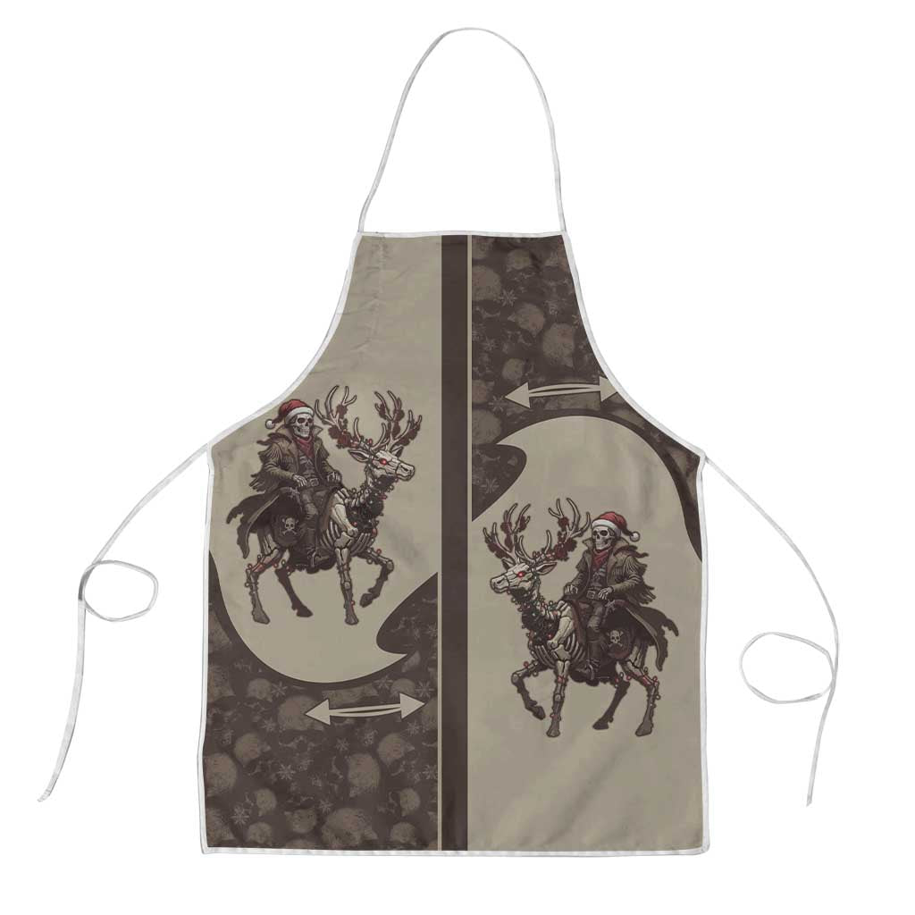 Western Yoke Apron Skeleton Cowboy Santa On A Reindeer - Wonder Print Shop