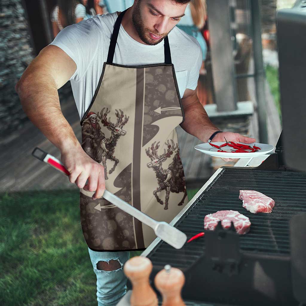 Western Yoke Apron Skeleton Cowboy Santa On A Reindeer - Wonder Print Shop