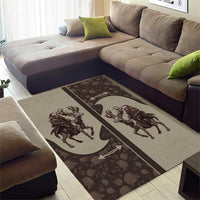 Western Yoke Area Rug Skeleton Cowboy Santa On A Reindeer - Wonder Print Shop