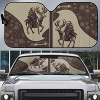 Western Yoke Auto Sun Shade Skeleton Cowboy Santa On A Reindeer - Wonder Print Shop
