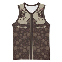 Western Yoke Basketball Jersey Skeleton Cowboy Santa On A Reindeer - Wonder Print Shop