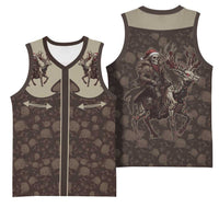 Western Yoke Basketball Jersey Skeleton Cowboy Santa On A Reindeer - Wonder Print Shop