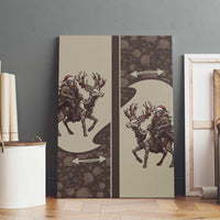Western Yoke Canvas Wall Art Skeleton Cowboy Santa On A Reindeer - Wonder Print Shop