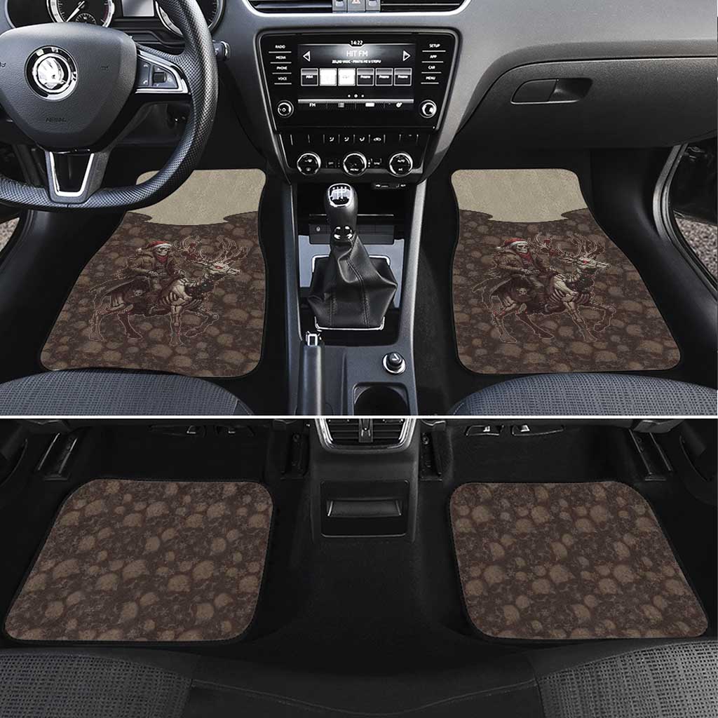 Western Yoke Car Mats Skeleton Cowboy Santa On A Reindeer - Wonder Print Shop