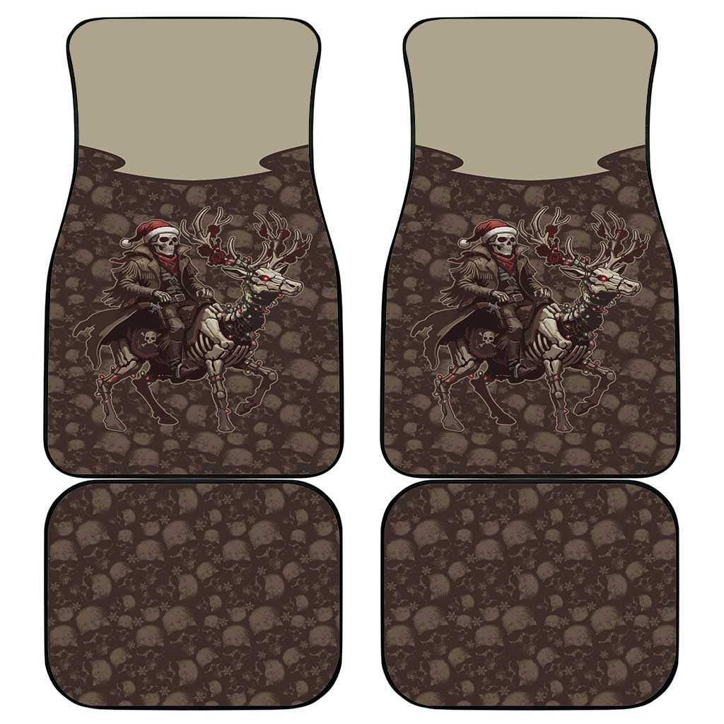 Western Yoke Car Mats Skeleton Cowboy Santa On A Reindeer - Wonder Print Shop