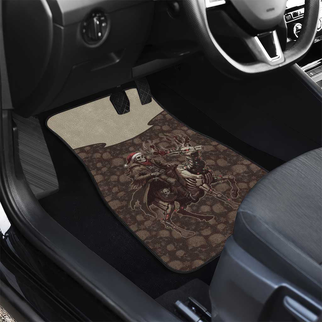 Western Yoke Car Mats Skeleton Cowboy Santa On A Reindeer - Wonder Print Shop