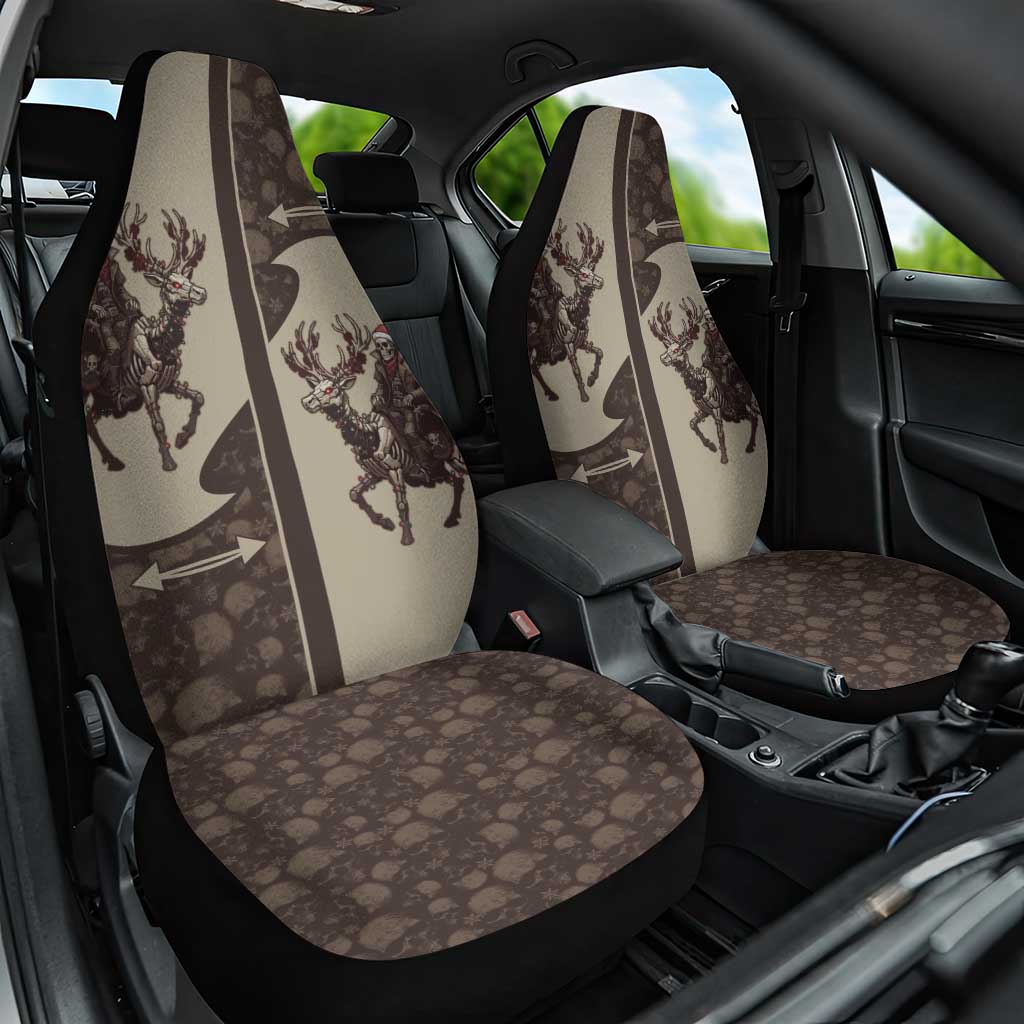 Western Yoke Car Seat Cover Skeleton Cowboy Santa On A Reindeer - Wonder Print Shop