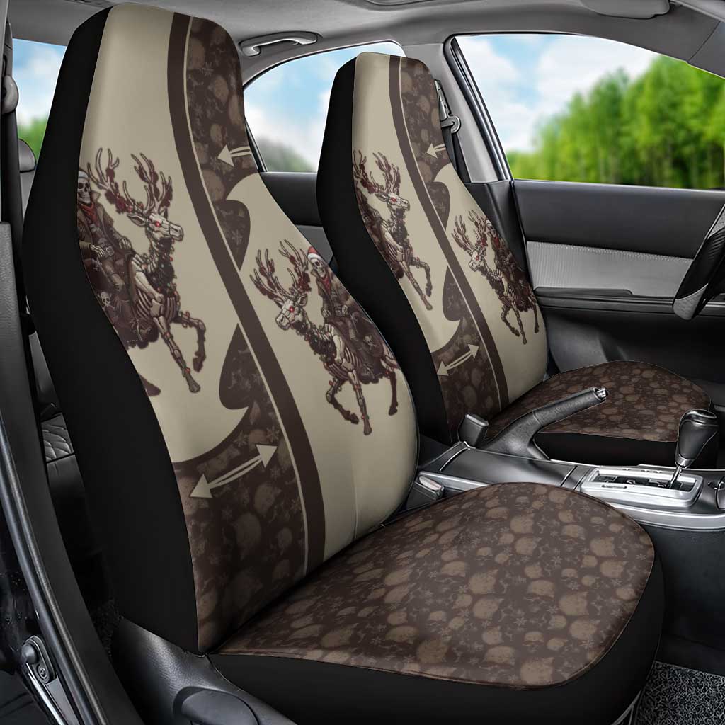 Western Yoke Car Seat Cover Skeleton Cowboy Santa On A Reindeer - Wonder Print Shop