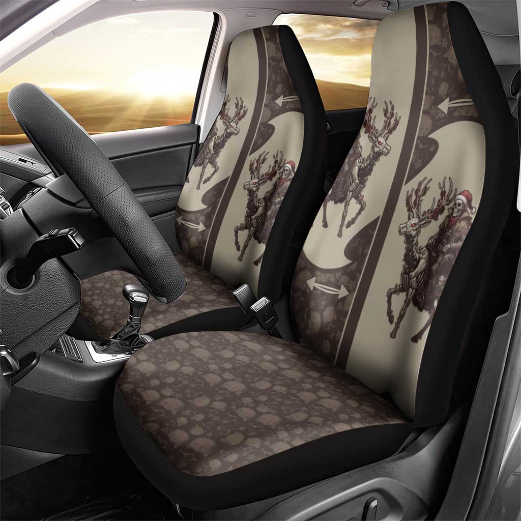 Western Yoke Car Seat Cover Skeleton Cowboy Santa On A Reindeer - Wonder Print Shop
