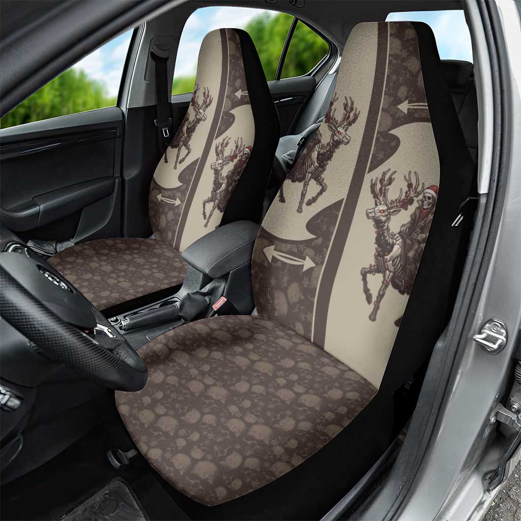 Western Yoke Car Seat Cover Skeleton Cowboy Santa On A Reindeer - Wonder Print Shop