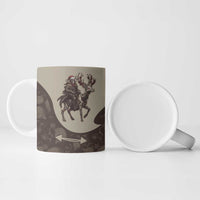 Western Yoke Ceramic Mug Skeleton Cowboy Santa On A Reindeer - Wonder Print Shop