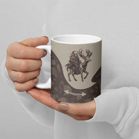 Western Yoke Ceramic Mug Skeleton Cowboy Santa On A Reindeer - Wonder Print Shop