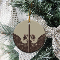 Western Yoke Ceramic Ornament Skeleton Cowboy Santa On A Reindeer - Wonder Print Shop