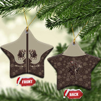 Western Yoke Ceramic Ornament Skeleton Cowboy Santa On A Reindeer - Wonder Print Shop