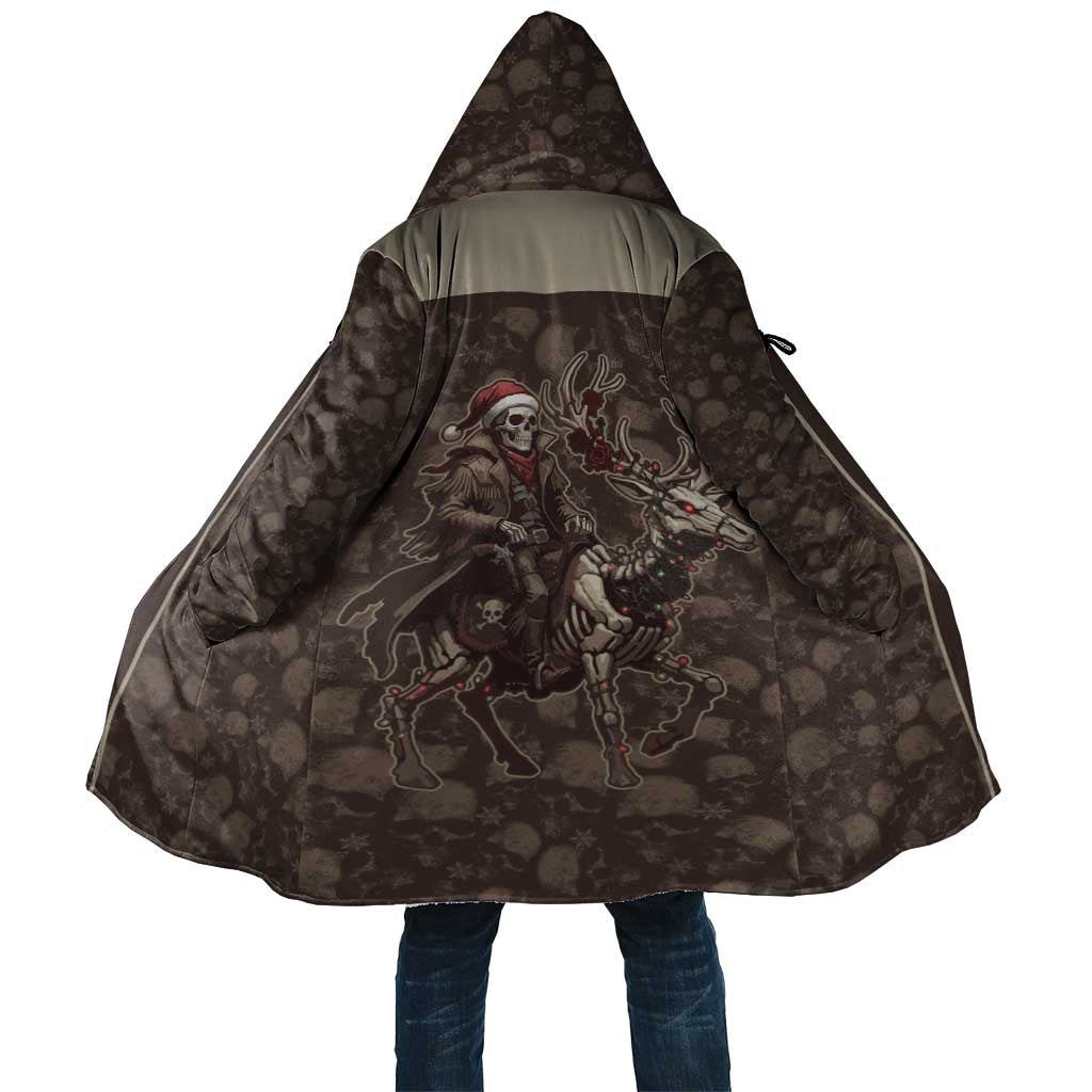 Western Yoke Cloak Skeleton Cowboy Santa On A Reindeer - Wonder Print Shop