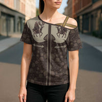 Western Yoke Cross Shoulder Shirt Skeleton Cowboy Santa On A Reindeer - Wonder Print Shop