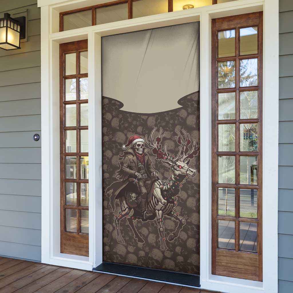 Western Yoke Door Cover Skeleton Cowboy Santa On A Reindeer - Wonder Print Shop