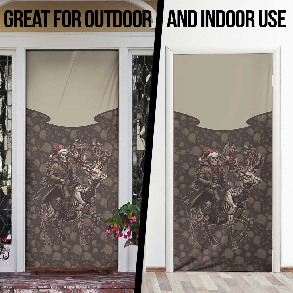 Western Yoke Door Cover Skeleton Cowboy Santa On A Reindeer - Wonder Print Shop