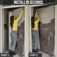 Western Yoke Door Cover Skeleton Cowboy Santa On A Reindeer - Wonder Print Shop