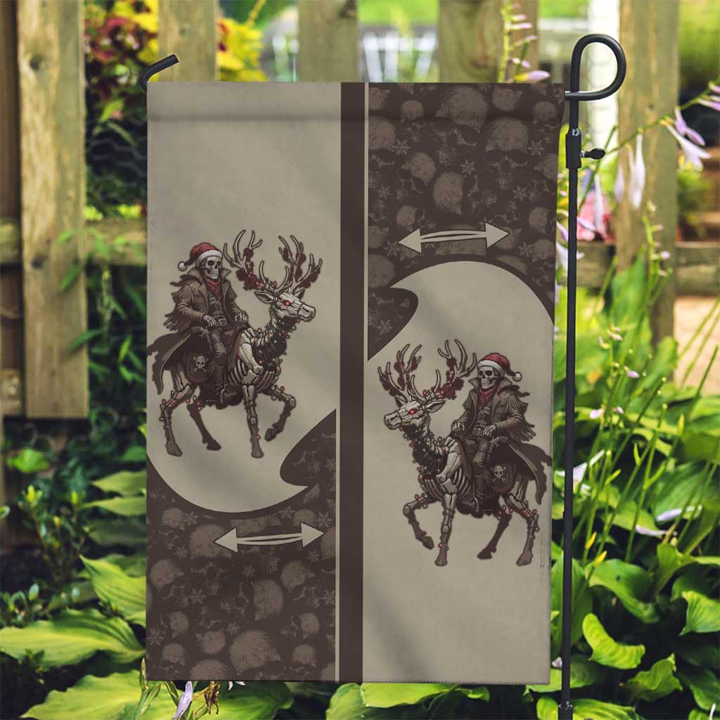 Western Yoke Garden Flag Skeleton Cowboy Santa On A Reindeer - Wonder Print Shop