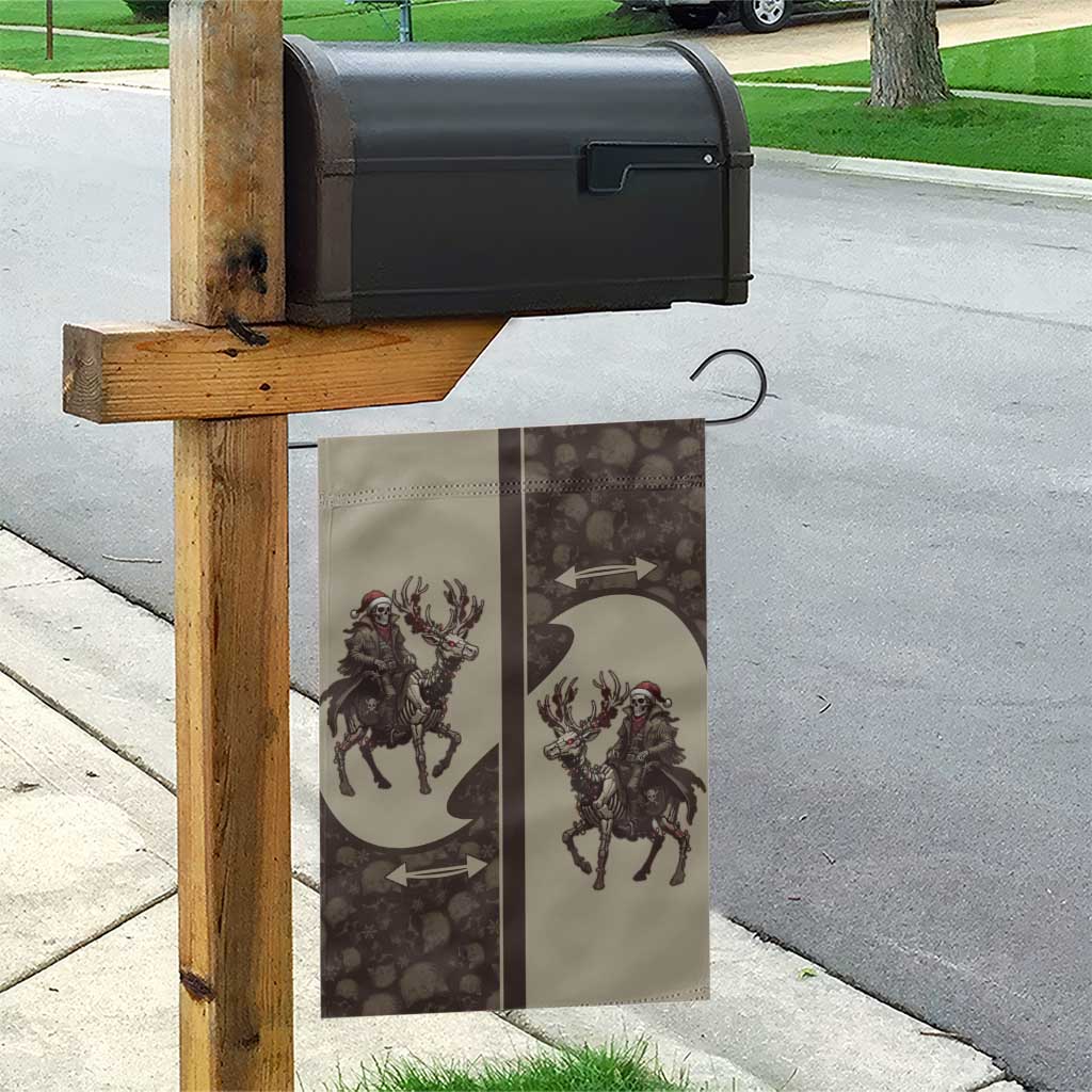 Western Yoke Garden Flag Skeleton Cowboy Santa On A Reindeer - Wonder Print Shop