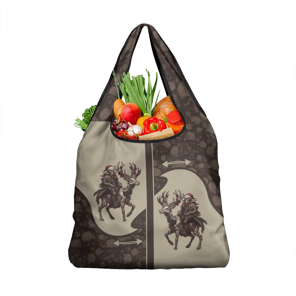 Western Yoke Grocery Bag Skeleton Cowboy Santa On A Reindeer - Wonder Print Shop