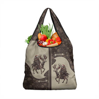 Western Yoke Grocery Bag Skeleton Cowboy Santa On A Reindeer - Wonder Print Shop