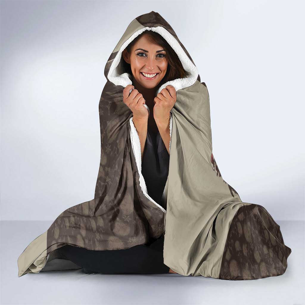 Western Yoke Hooded Blanket Skeleton Cowboy Santa On A Reindeer - Wonder Print Shop