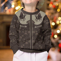 Western Yoke Kid Ugly Christmas Sweater Skeleton Cowboy Santa On A Reindeer - Wonder Print Shop