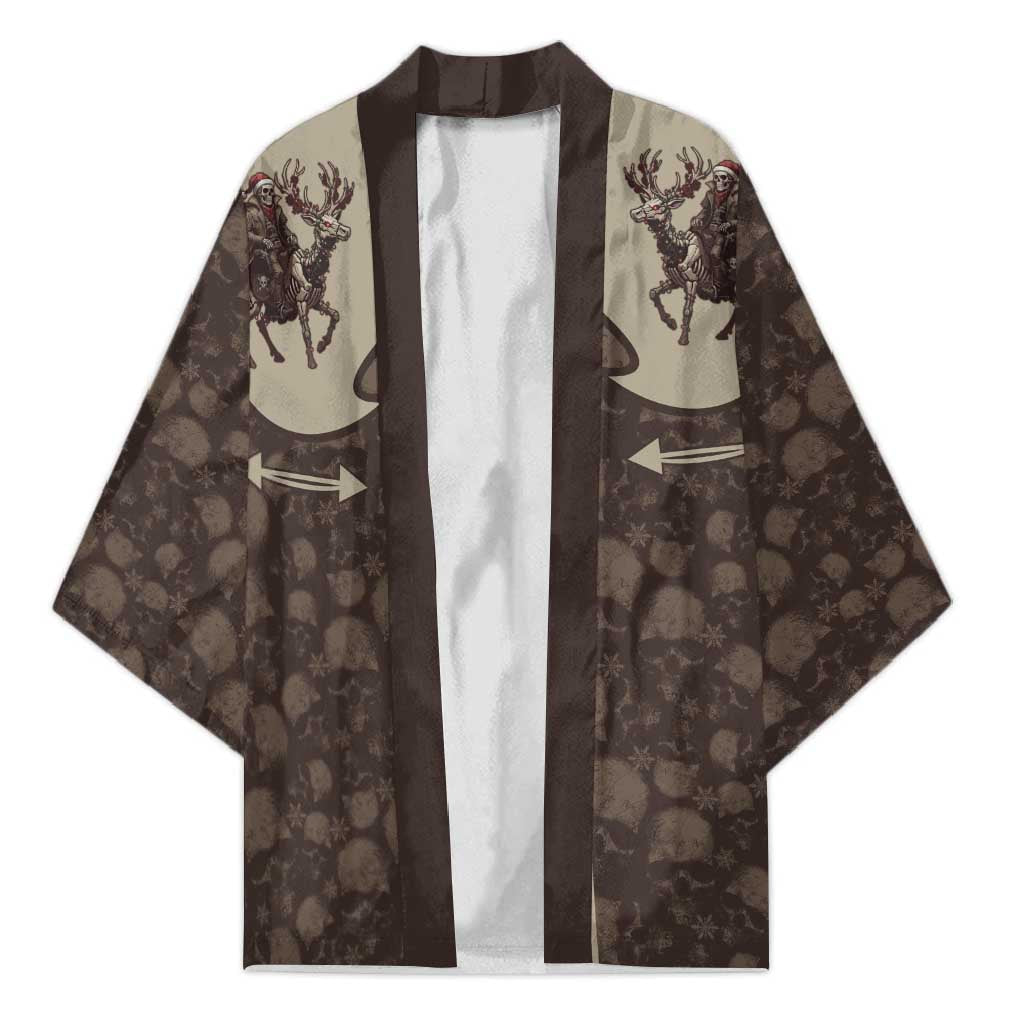 Western Yoke Kimono Skeleton Cowboy Santa On A Reindeer - Wonder Print Shop