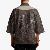 Western Yoke Kimono Skeleton Cowboy Santa On A Reindeer - Wonder Print Shop