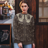 Western Yoke Ugly Christmas Sweater Skeleton Cowboy Santa On A Reindeer - Wonder Print Shop