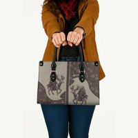 Western Yoke Leather Bag Skeleton Cowboy Santa On A Reindeer - Wonder Print Shop