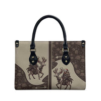 Western Yoke Leather Bag Skeleton Cowboy Santa On A Reindeer - Wonder Print Shop